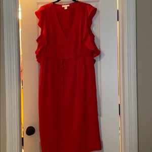 Motherhood maternity bright red dress
